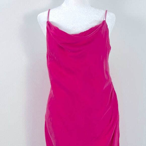 Lovers and Friends Noah Wrap Dress Hot Prink size M NEW Midi - Picture 3 of 11